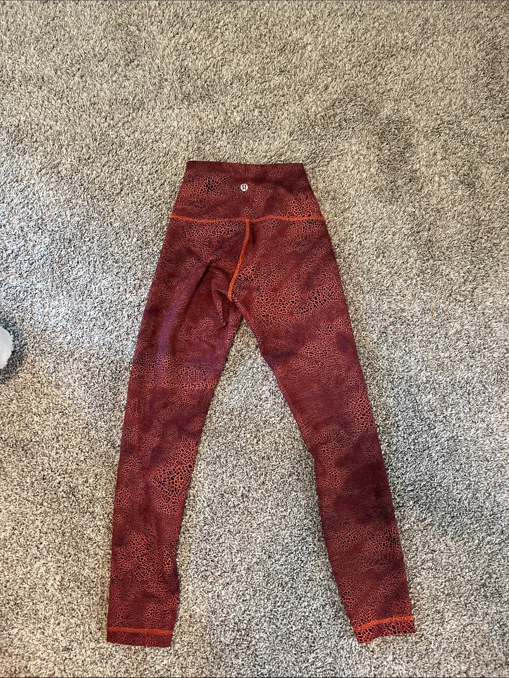 lululemon athletica Maroon-Red Printed Leggings
